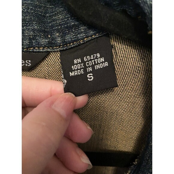 Gordon James embroidered Denim Jean Western studded Jacket Size Small - Picture 6 of 6